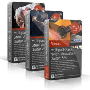 Bonus-Bundle: Multipads Steel-Acoustic-Guitar vol. 3 & 4 + Gratis: Nylon-Acoustic-Guitar 3/4