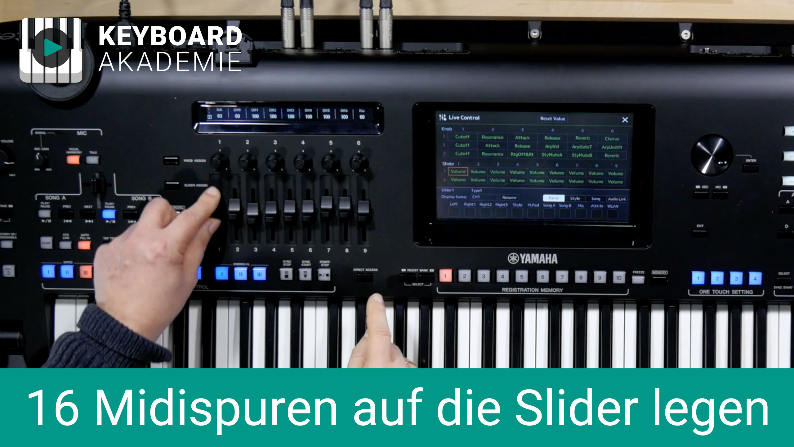 16 Midispuren auf die Slider legen | Genos | Power-Tipp