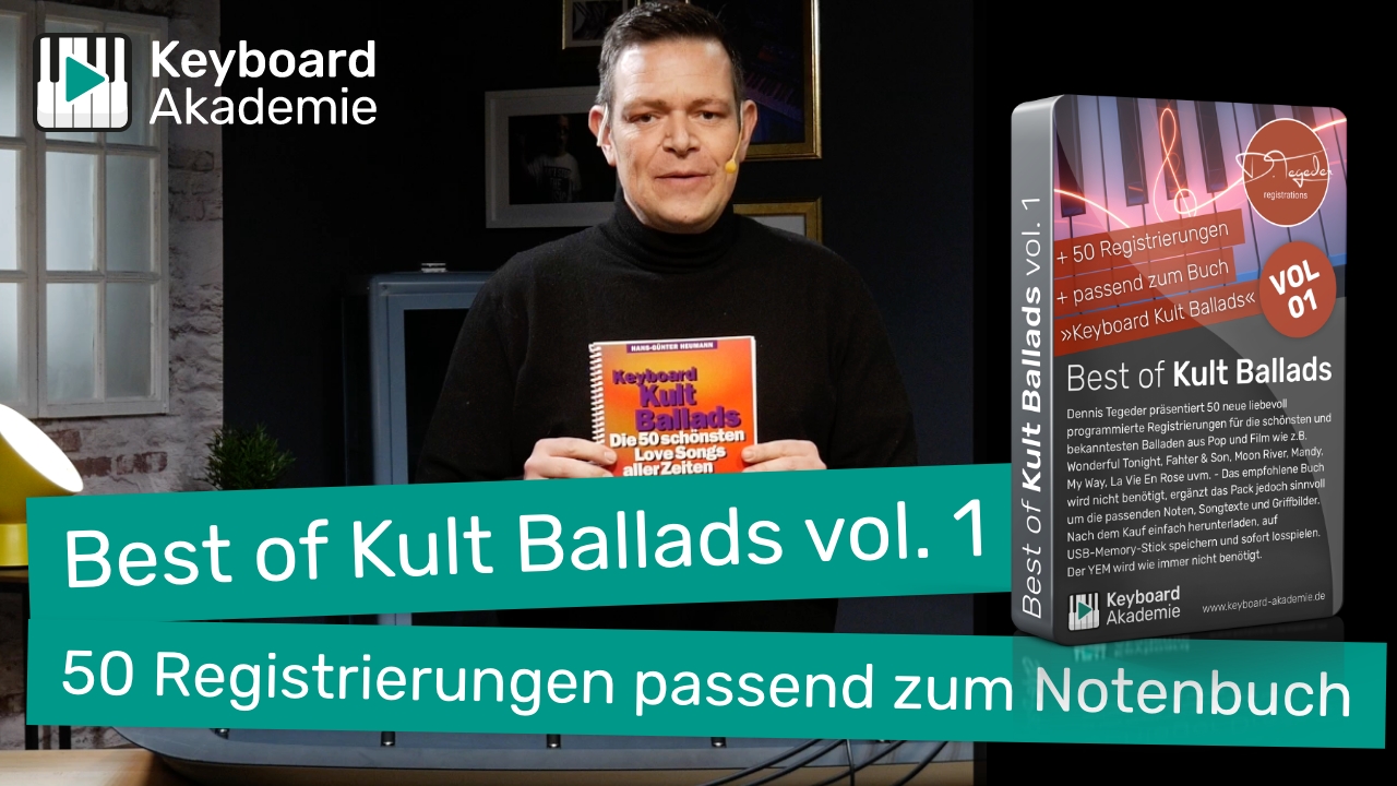 +++ NEU +++ Best of Kult Ballads vol. 1 | 50 Registrierungen passend zum Notenbuch Keyboard Kult Ballads