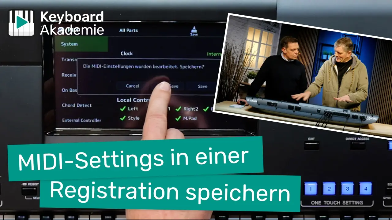 MIDI-Settings in einer Registration speichern