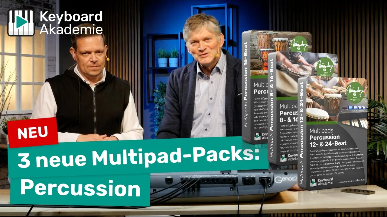 3 neue Multipad-Packs: Percussion für Genos, Tyros, PSR-SX6/SX7/SX9, PSR-S970/975 & PSR-S770/775